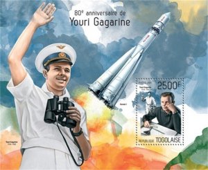 Togo - 2014 Yuri Gagarin 80th Anniversary - Souvenir Sheet - 20H-877