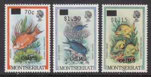 Montserrat O95-O97 Fish MNH VF
