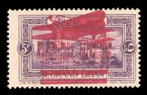 Lebanon #C27var (YT 34b) Cat€100, 1928 5p violet, double overprint, lightly...