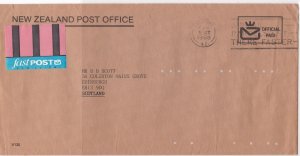 new zealand 1988  to scotland air mail stamps cover ref 21457