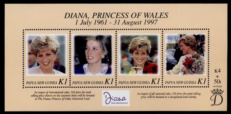 Papua New Guinea 937 MNH Princess Diana, Flowers