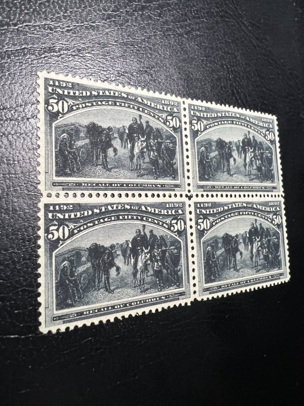 USAstamps Unused VF-XF US 1893 Columbian Expo Block of 4 Scott 240 OG MNH +Cert