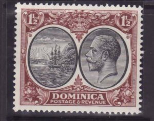 Dominica-Sc#69- id13-unused NH og 1&1/2p brown & black KGV-Ships-1923-33-