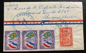 1940 Asuncion Paraguay Airmail Cover To Buenos Aires Argentina