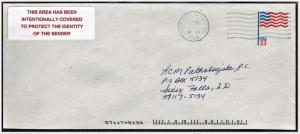 SC#U643 33¢ Flag Envelope Entire Used