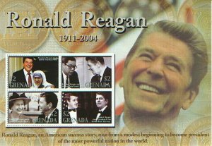 Ronald Reagan, 40th President,   S/S 4, GREN3475