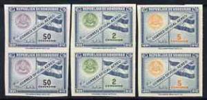 Honduras 1939 Official Air 2c, 5c & 50c in imperf pro...