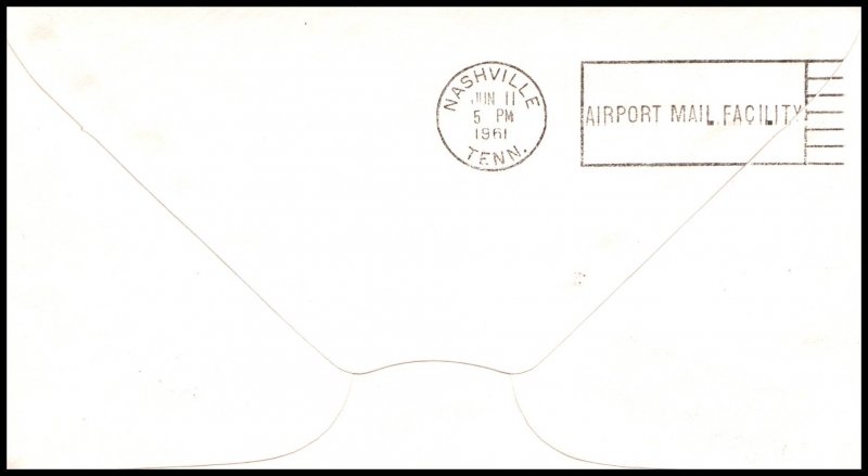 UN New York to Memphis,TN American Airlines 1961 First Jet Flight Cover