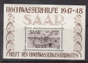 Saar #CB1a XF/NH Souvenir Sheet With Expert Mark On Back