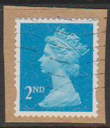 GB QE II Machin SG U2957 - 2nd brt blue -  MA10 - Source  none