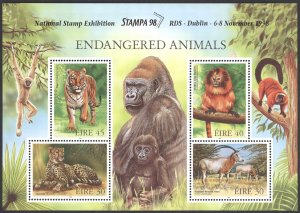 Ireland Sc# 1156b MNH Souvenir Sheet 1998 Endangered Animals