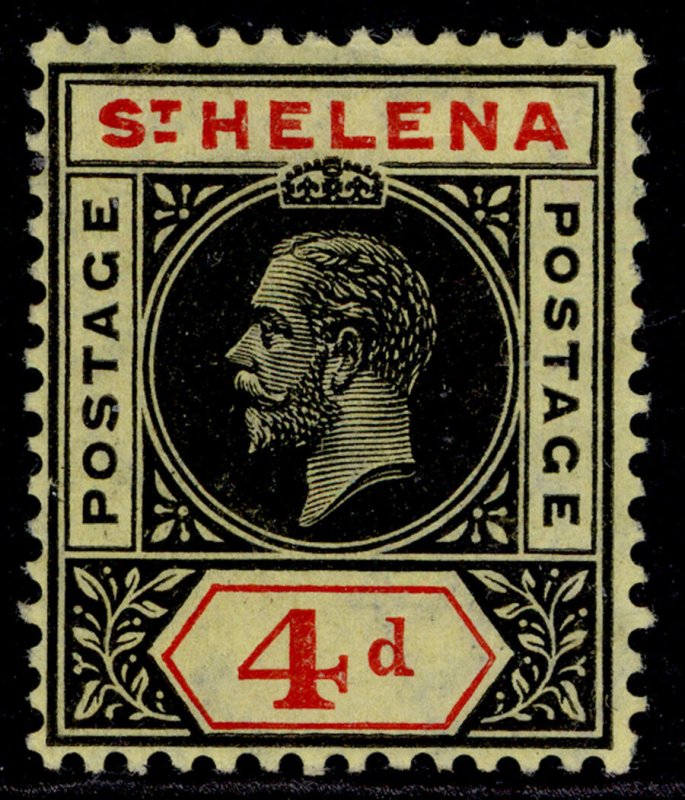 ST. HELENA GV SG85, 4d black & red/yellow, M MINT.