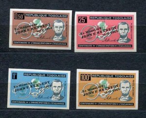 Togo 1964 Kennedy Oveprint Imperf 1963 Lincoln aet MNH Sku 709