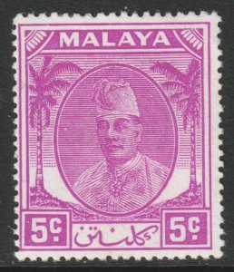Malaya Kelantan Scott 65 - SG65, 1951 Sultan 5c MH*
