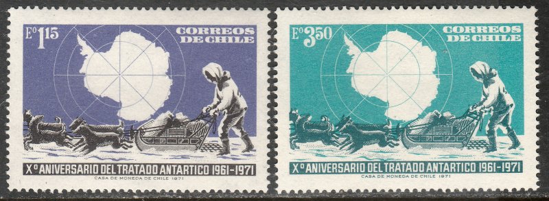 CHILE 415-416, ANTARTIC TREATY, 10th ANNIV. MNH VF. (338)