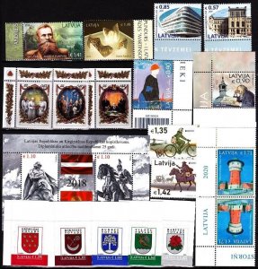 LATVIA 2016-20 Topical Collection. Clean-up, MNH. 76% Face Value