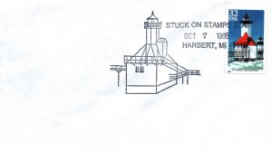 SPECIAL PICTORIAL POSTMARK CANCEL LIGHTHOUSE SERIES STUCK-ON-STAMPS HARBERT MI