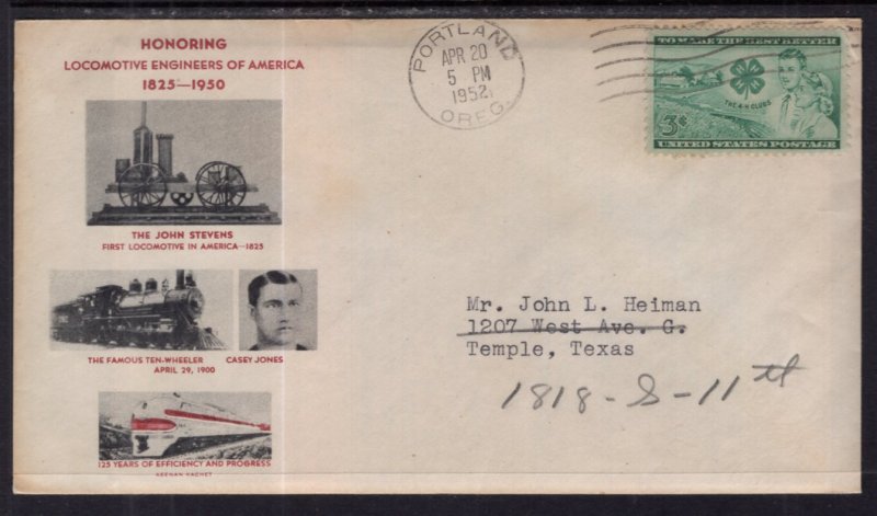 US Honoring Locomotive Engineers of America Railroad 1952Golden Anniversary 2...