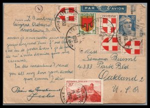 France 1950 Airmail Card Strasbourg to Oakland California