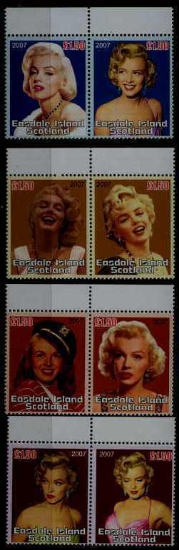 Easdale Scotland 8 MNH values Cinema,cinderellas