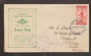 New Zealand Anzac 1936 Pen FDC BIN 14097