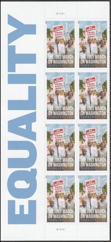 US 4804 Civil Rights March on Washington forever panel block (8 stamps) MNH 2013