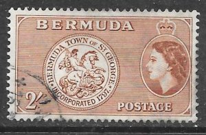 Bermuda 158: 2/- Coat of Arms of St. George, used, F-VF