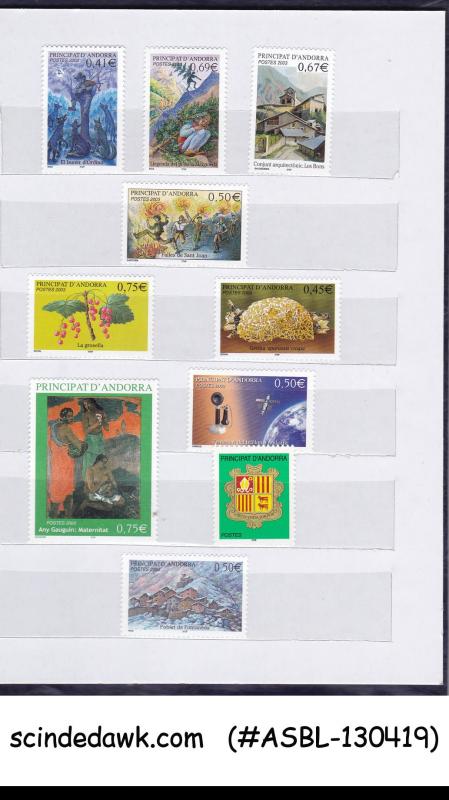 COLLECTION OF ANDORRA FRENCH STAMPS IN SMALL STOCK BOOK