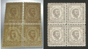 MONTENEGRO - MNH BLOCK OF 4 STAMPS, 7 N  - WATER MARK (Wz 2) -Mi.No. 37 A-1898.