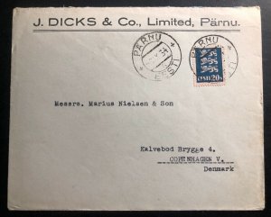 1934 Parnu Estonia Commercial Cover To Copenhagen Denmark Sc#99