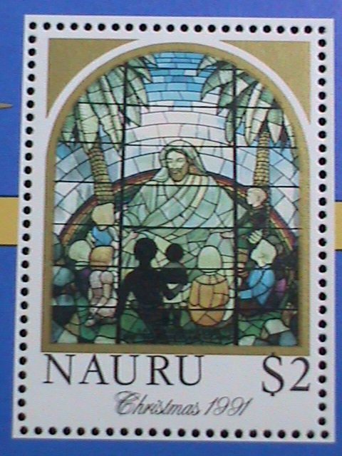 ​NAURU-1991-SC#395-STAIN GLASS WINDOW-ALL THE CHILDREN COME WITH ME- MNH S/S