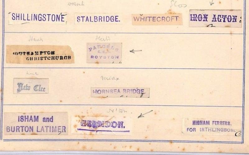 BA173 1880s GB RAILWAY STATION Cut Postmark Pieces(22) Some RARE Unusual Lot