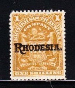 Album Treasures Rhodesia Scott # 92 1sh Rhodesia Overprint Mint Hinged