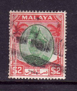 Malaya-Selangor-SC#93-used-$2 rose red & emer-1949-