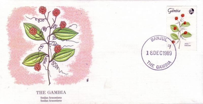 Gambia FDC SC# 880 Smilax Kraussiana Flower L166