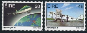 Ireland 660-661,MNH.Michel 594-595. Air Lingus 50th Ann.1986.Jet,The Eagle.