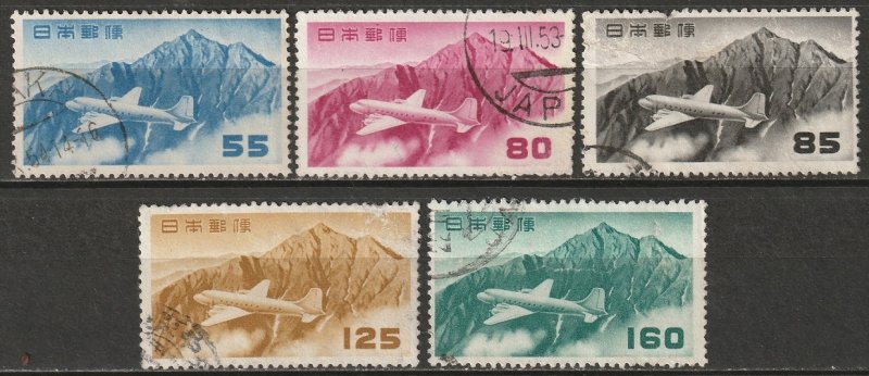 Japan 1952 Sc C30,C33-8 air post partial set used