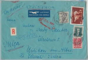 74380 - BRAZIL - POSTAL HISTORY -  REGISTERED Airmail COVER to SWITZERLAND 1955