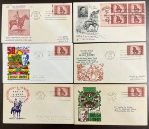 973 Rough Riders 14 Various FDCs Bucky O’Neill Monument Prescott, AZ 1948 