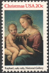 SC#2063 20¢ Christmas: Madonna Single (1983) MNH