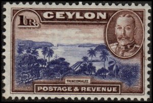 Ceylon 274 - Mint-H - 1r Trincomalee (1935) (cv $40)