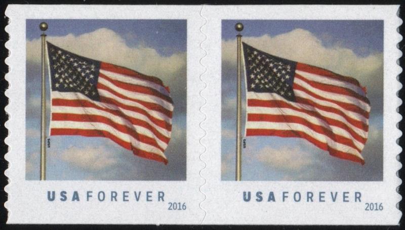 SC#5052 (49¢) U.S. Flag Coil Pair (2016) SA