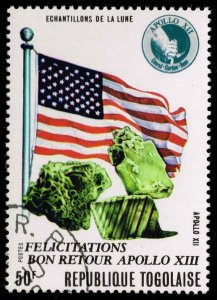 Togo #750 US Flag and Moon Rocks; CTO