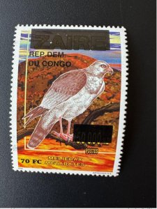 2000 Congo Kinshasa Mi. 1530 Overloaded Zaire Melierax Bird of Rapace Wildlife-
