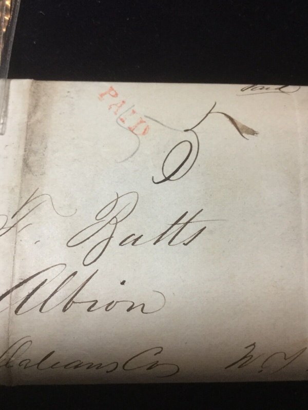 Postal Cover & Letter July 21, 1845 5 Cent Postage Paid! WOW!