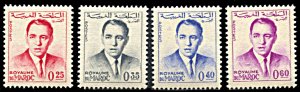 Morocco 111-114, MNH, King Hassan II Definitives, Additional Values