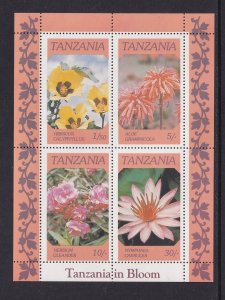 Tanzania   #315-318a  MNH  1986   sheet indigenous flowers