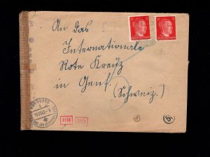 Germany WWII Munich Censor Scarce Small 725 Nuremberg 1943 Red Cross Cover 1e