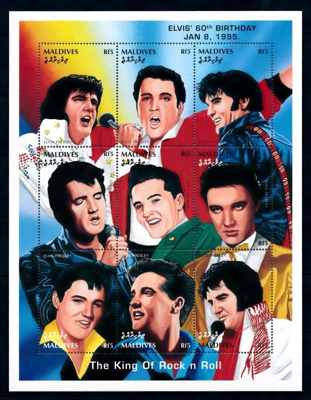 [95109] Maldives 1995 Music Elvis Presley Sheet MNH