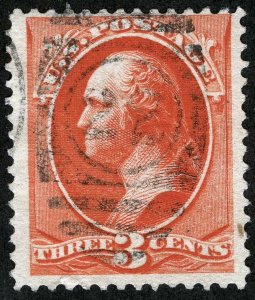 US Sc 214 Vermillion 3¢ Duplex Cancel